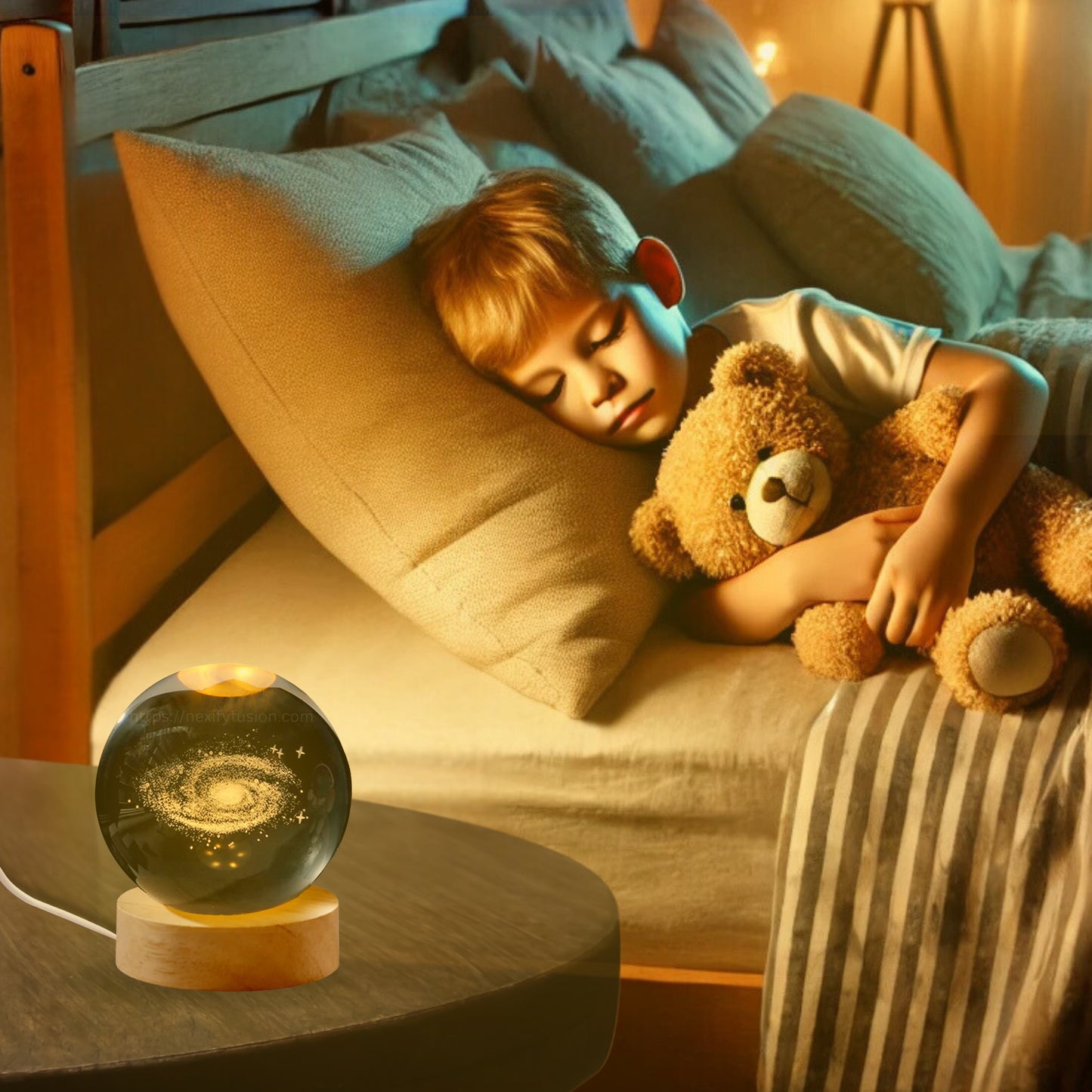 Nexify Fusion 3D Milky Way Crystal Ball Night Light Table Lamp