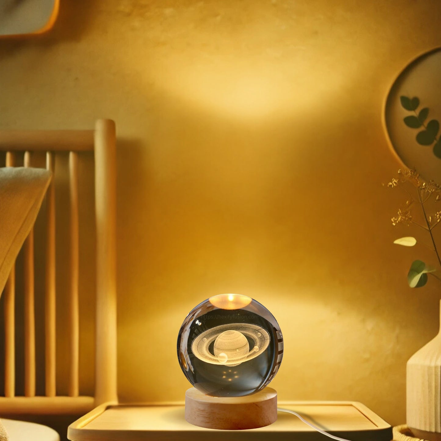 Nexify Fusion 3D Saturn Crystal Ball Night Light Table Lamp