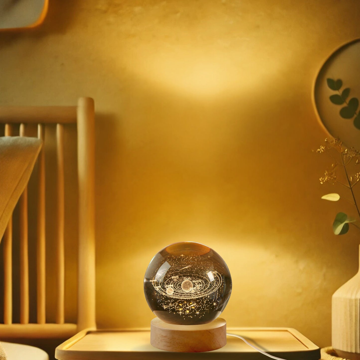 Nexify Fusion 3D Star Galaxy Crystal Ball Night Light Table Lamp