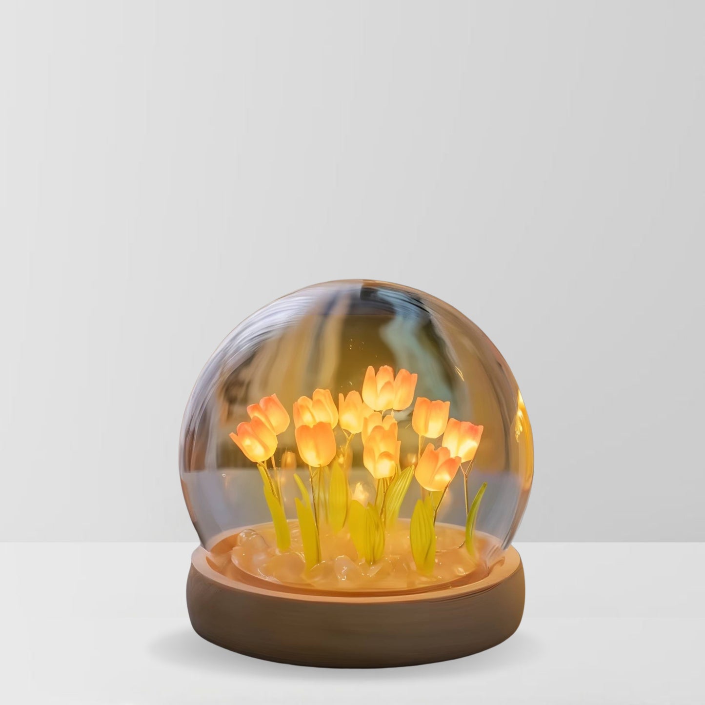 Nexify Fusion 3D Tulip Lamp with Wooden Base Table Lamp