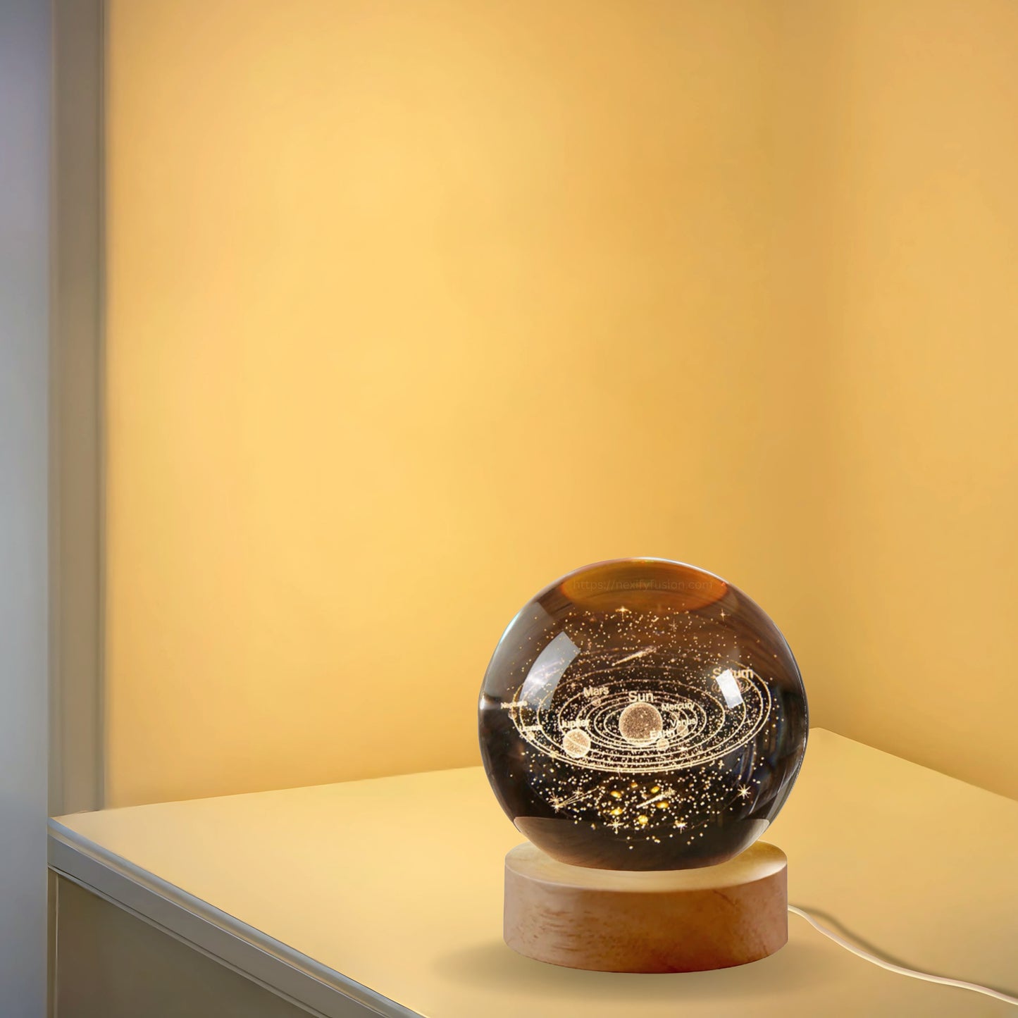 Nexify Fusion 3D Star Galaxy Crystal Ball Night Light Table Lamp