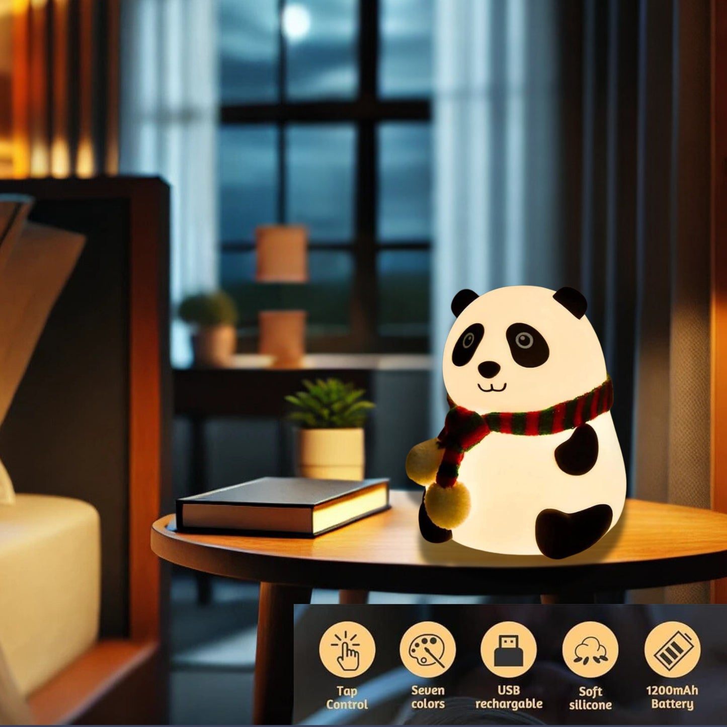 Nexify Fusion Rechargeable Silicone Panda Lamp | 7-Color LED Changing Lamp