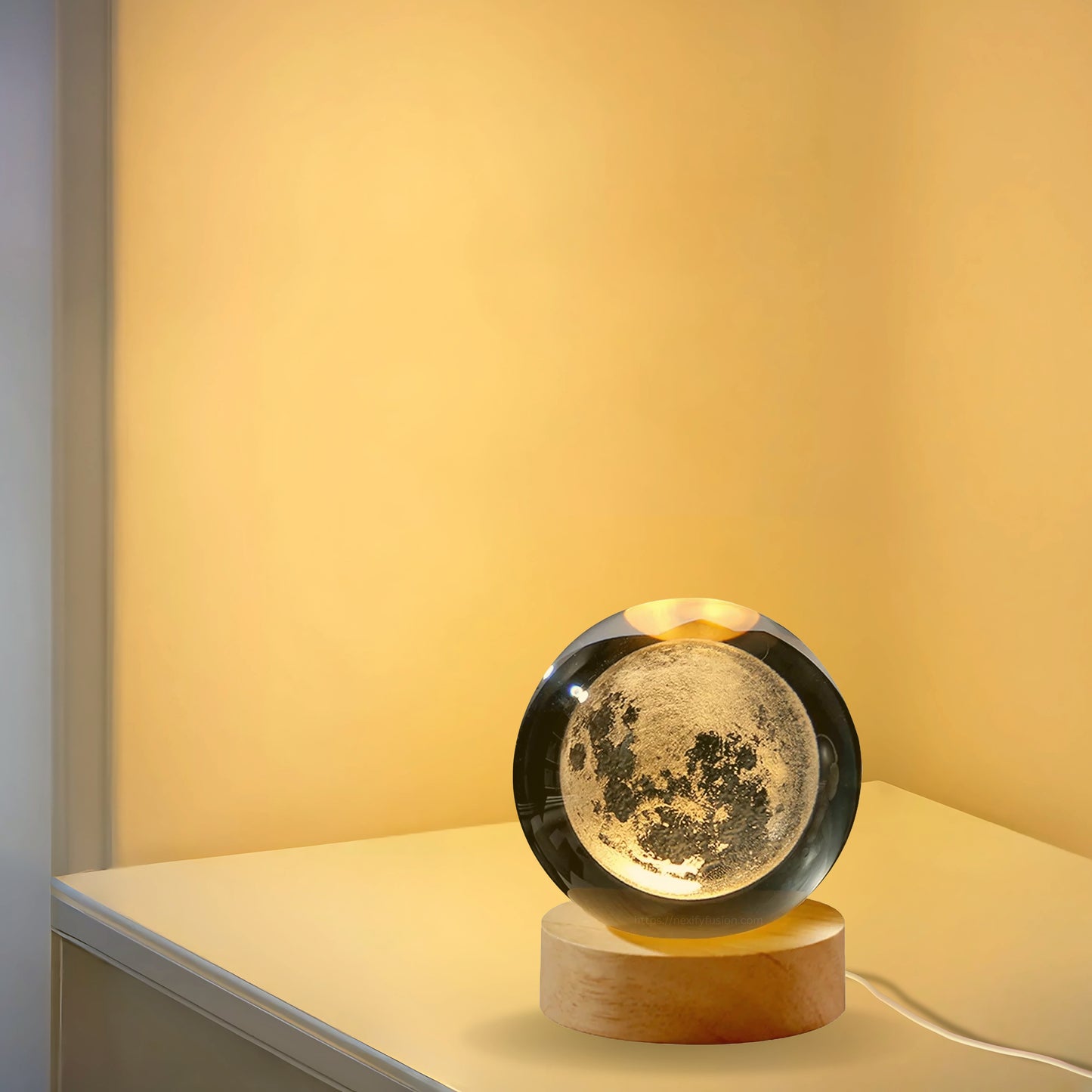 Nexify Fusion 3D Moon Crystal Ball Night Light Table Lamp
