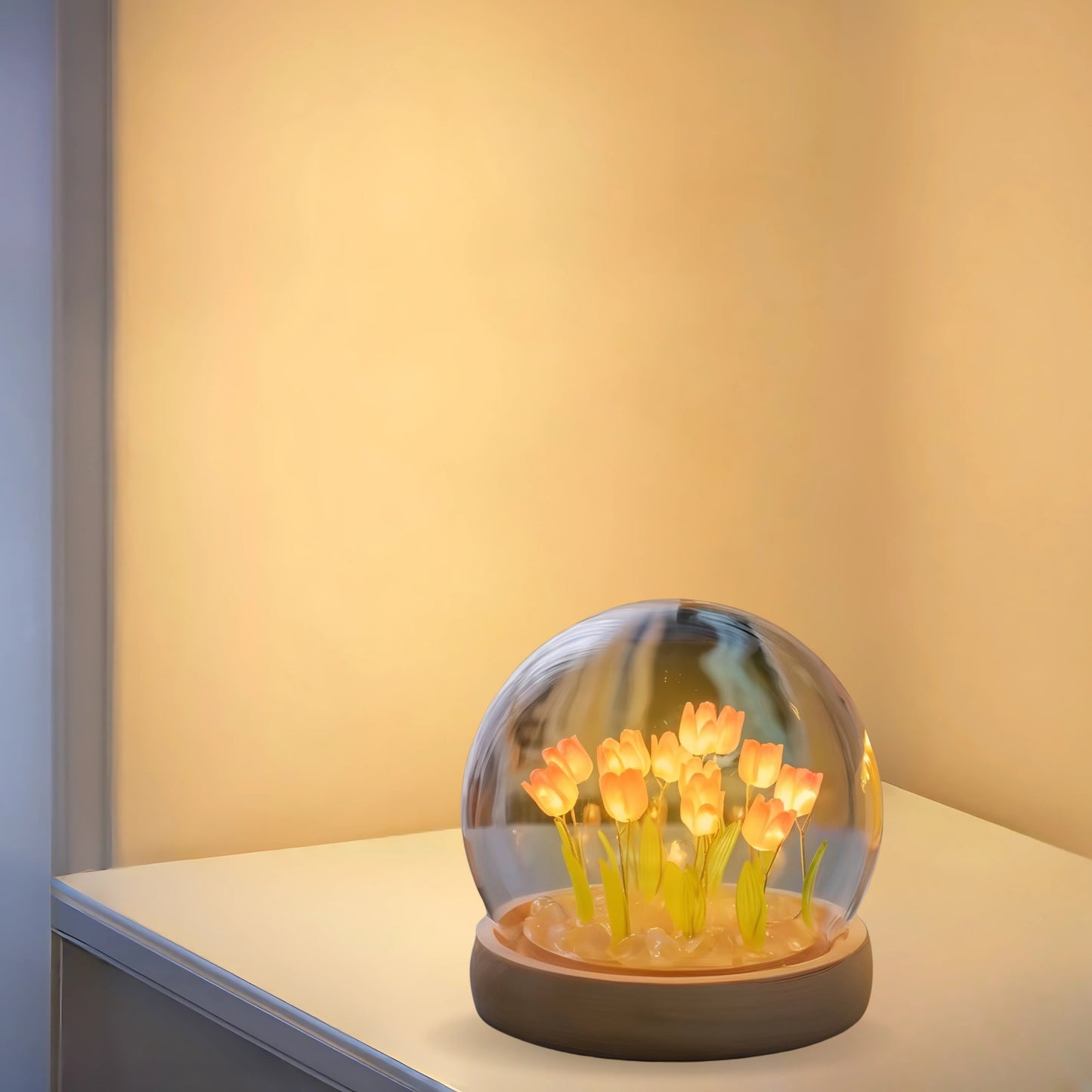 Nexify Fusion 3D Tulip Lamp with Wooden Base Table Lamp