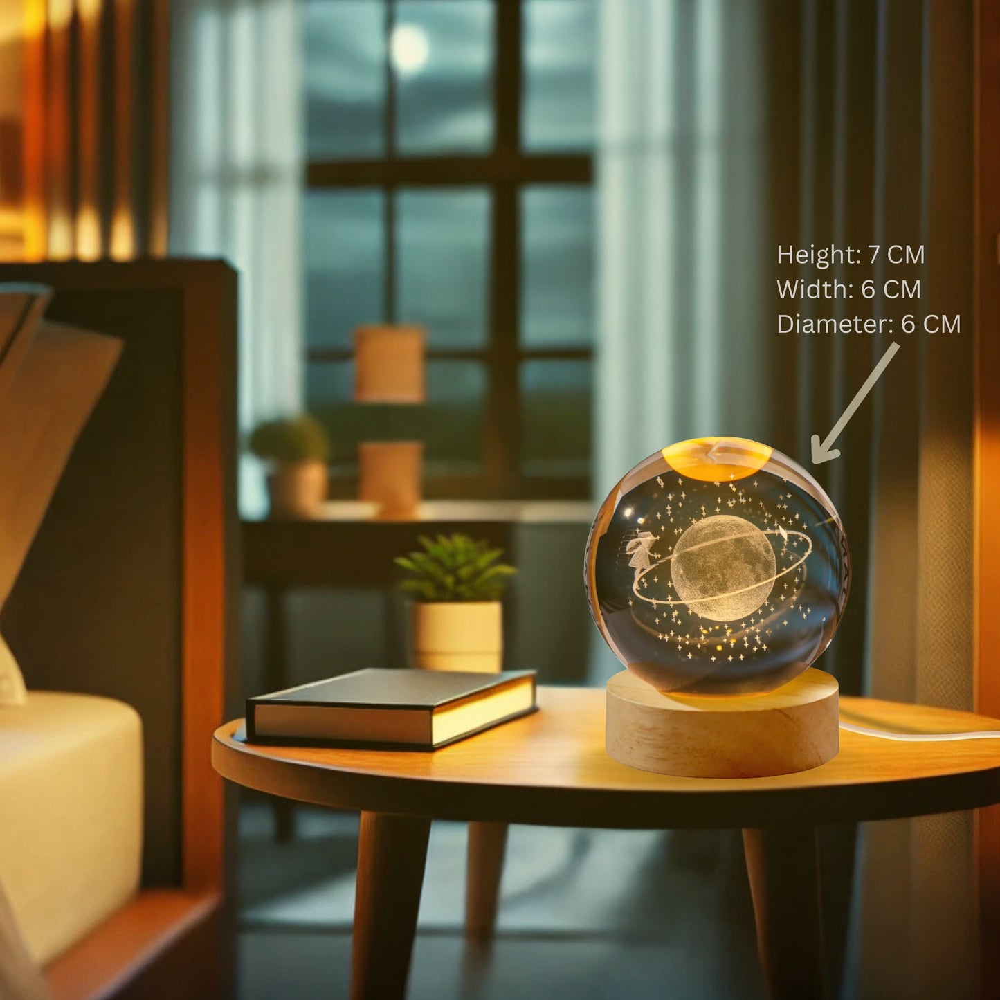 Nexify Fusion 3D Tulip Lamp with Wooden Base Table Lamp