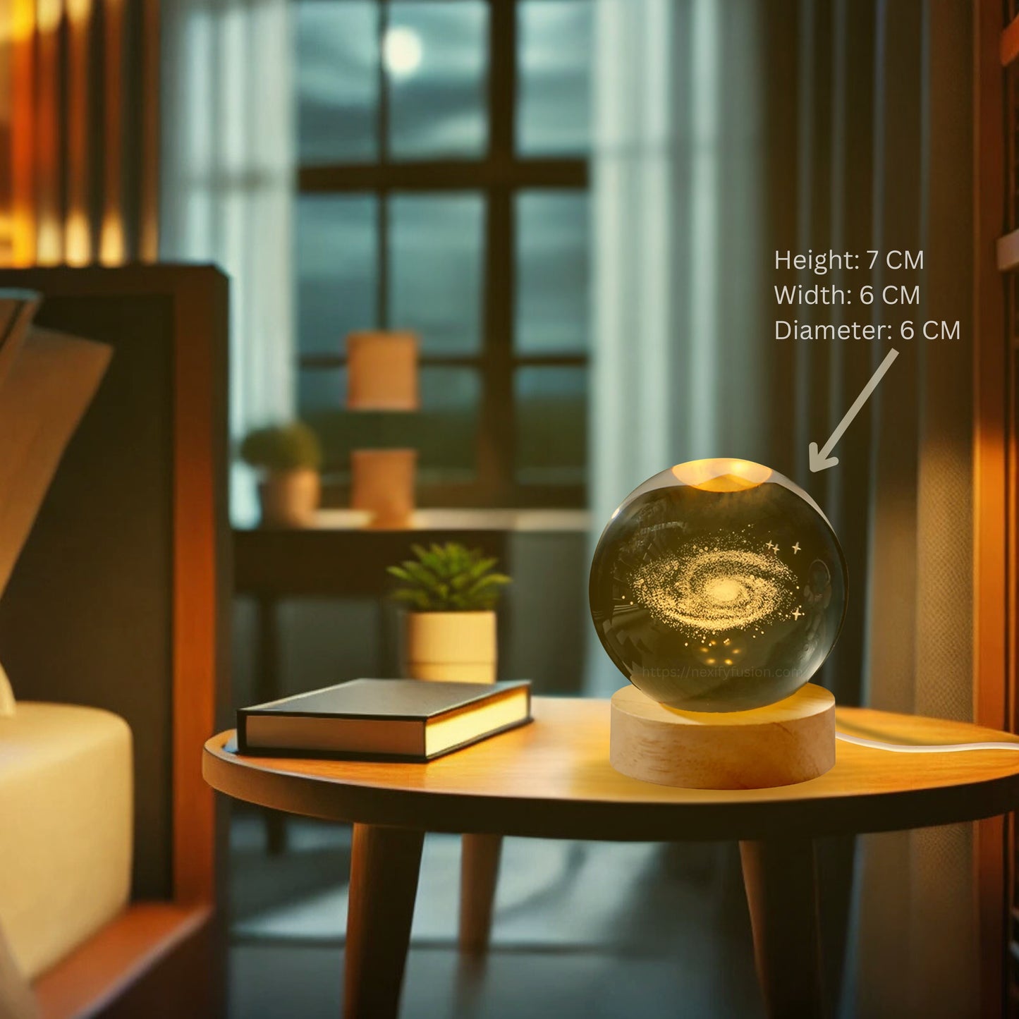 Nexify Fusion 3D Milky Way Crystal Ball Night Light Table Lamp