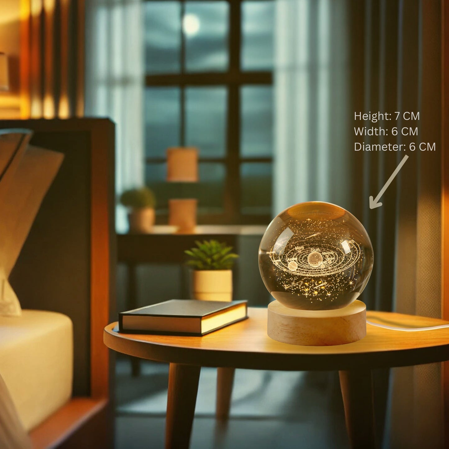 Nexify Fusion 3D Star Galaxy Crystal Ball Night Light Table Lamp