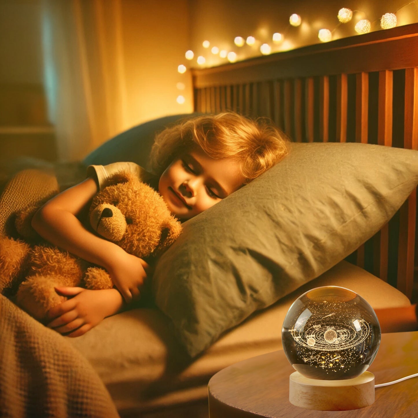 Nexify Fusion 3D Star Galaxy Crystal Ball Night Light Table Lamp