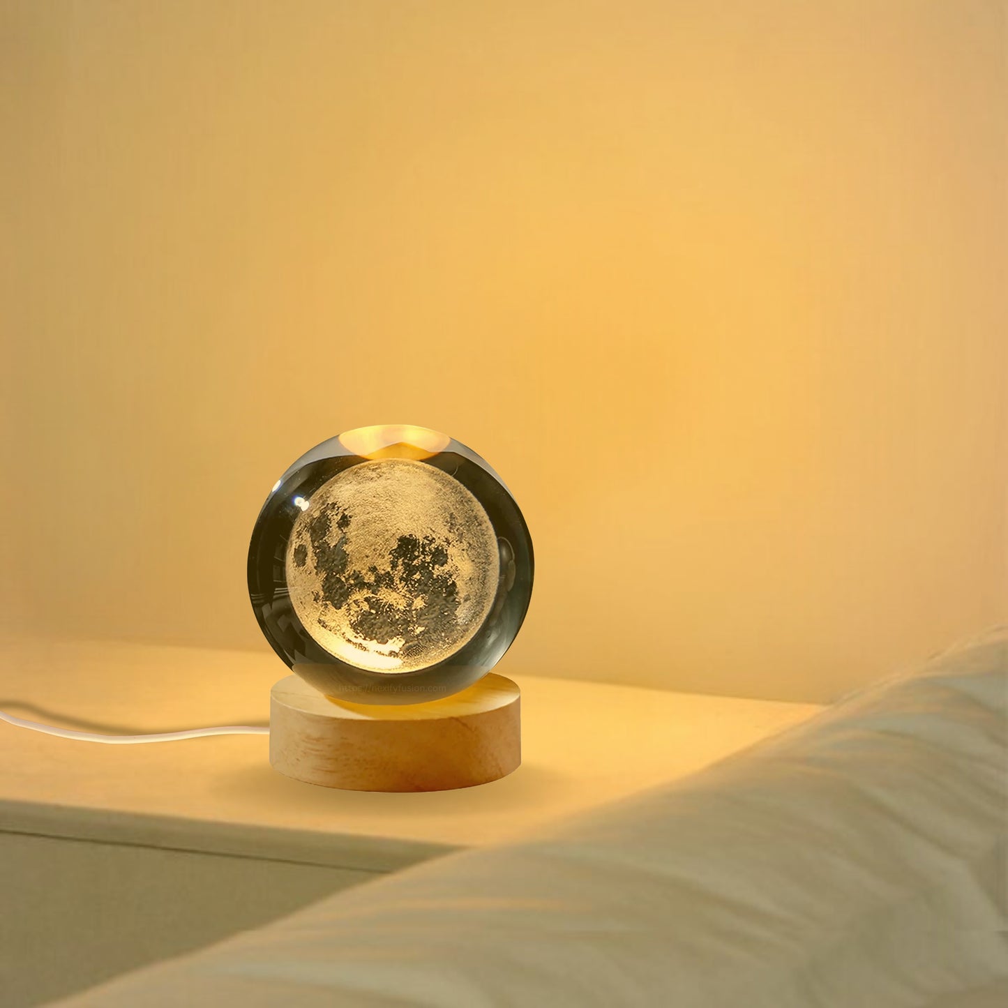 Nexify Fusion 3D Moon Crystal Ball Night Light Table Lamp