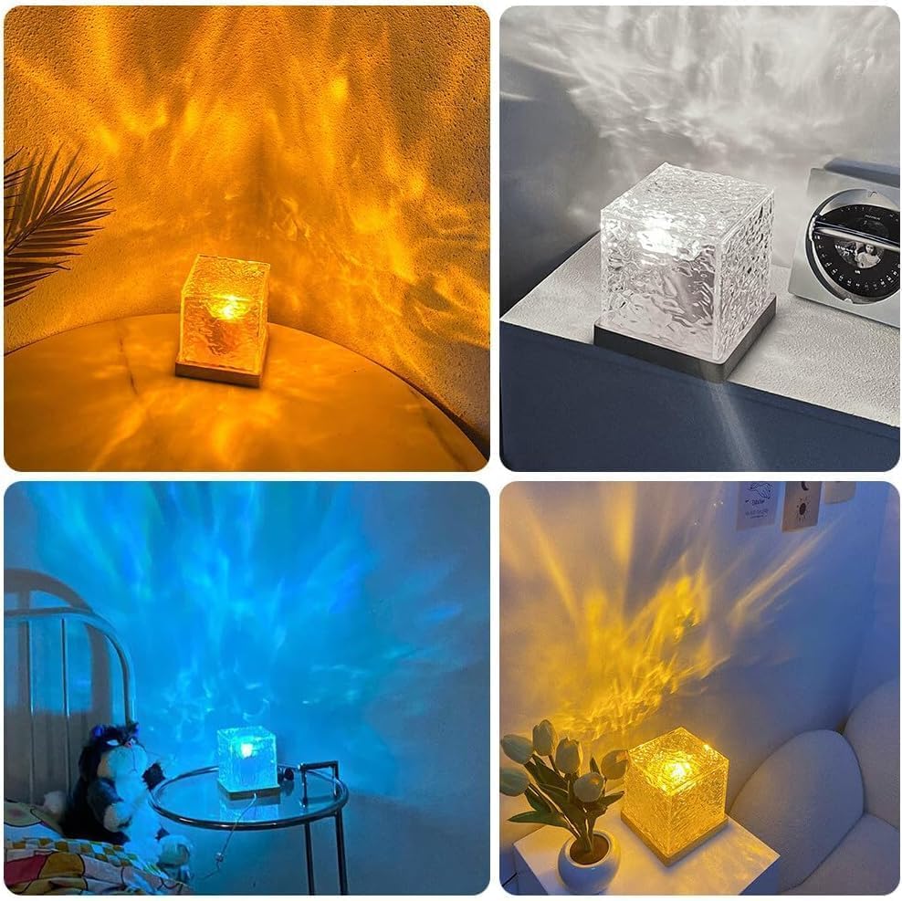 Projector Lights Ocean Wave, 3D Water Wave Effect LED Night Light, Crystal Table Lamp with Remote