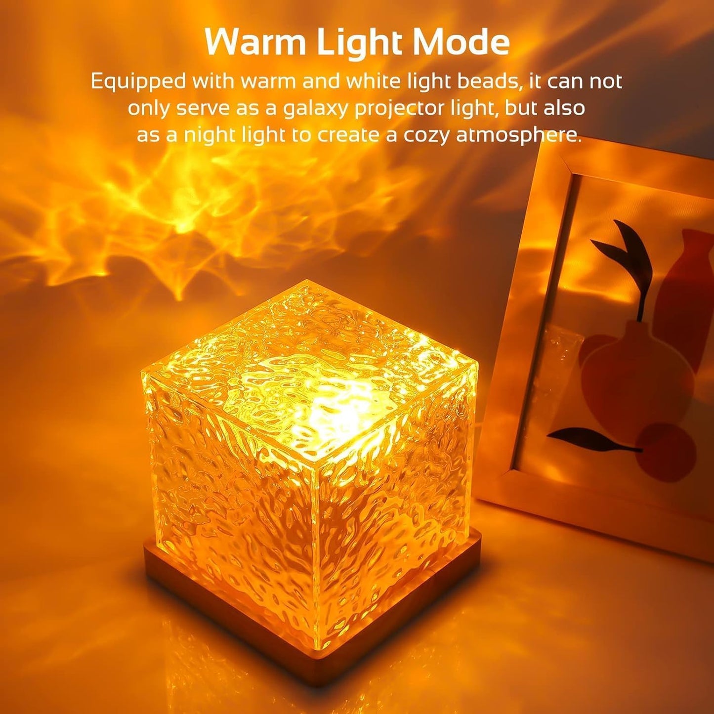 Projector Lights Ocean Wave, 3D Water Wave Effect LED Night Light, Crystal Table Lamp with Remote