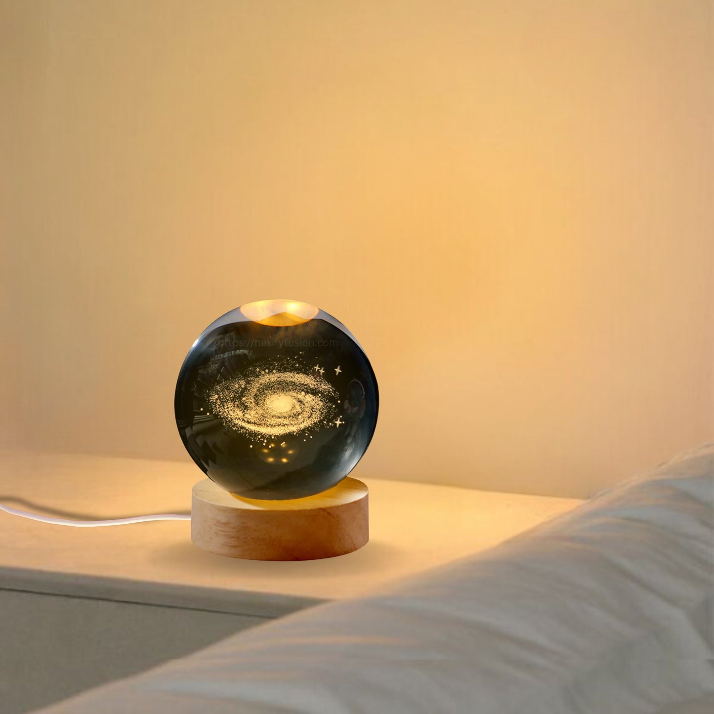Nexify Fusion 3D Milky Way Crystal Ball Night Light Table Lamp