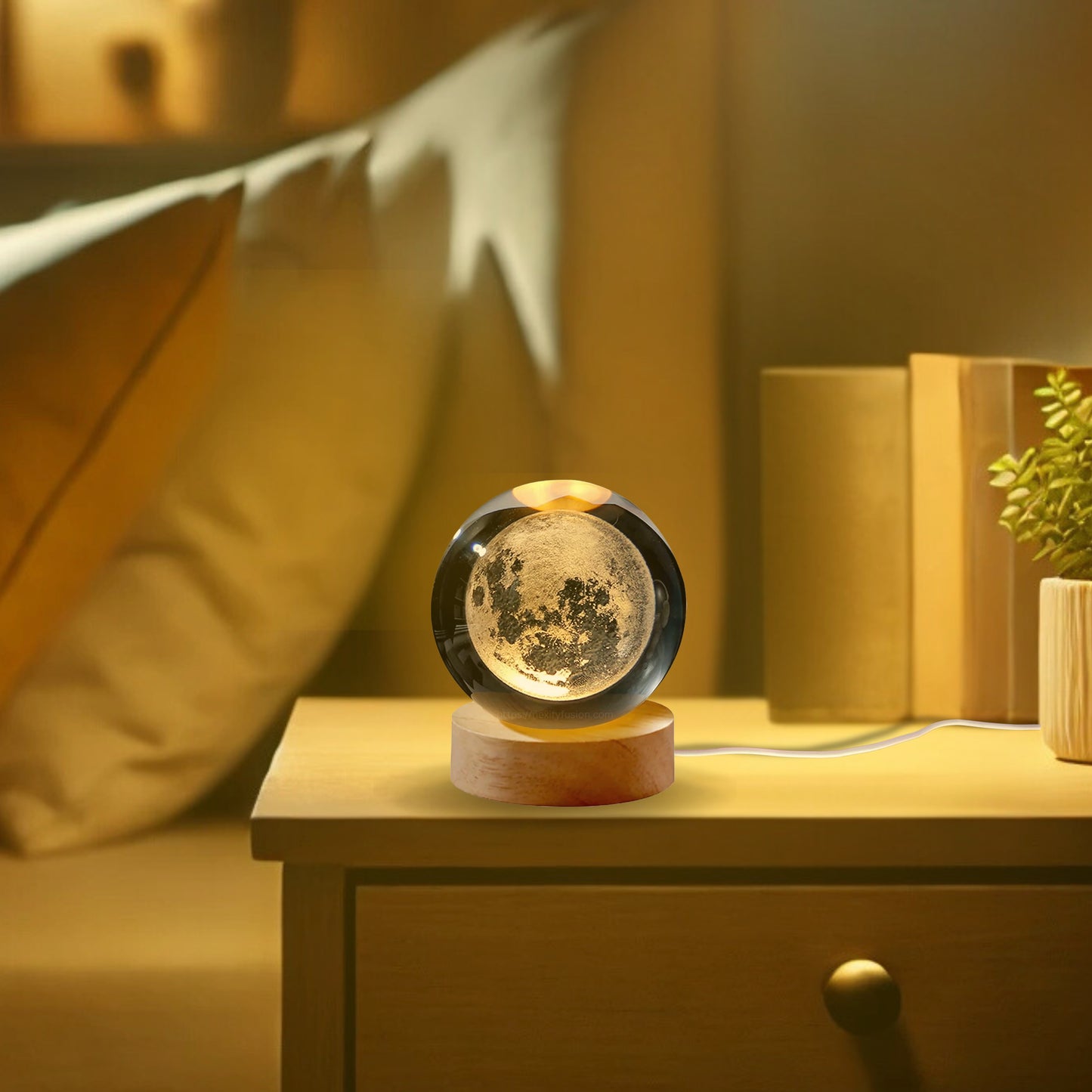 Nexify Fusion 3D Moon Crystal Ball Night Light Table Lamp