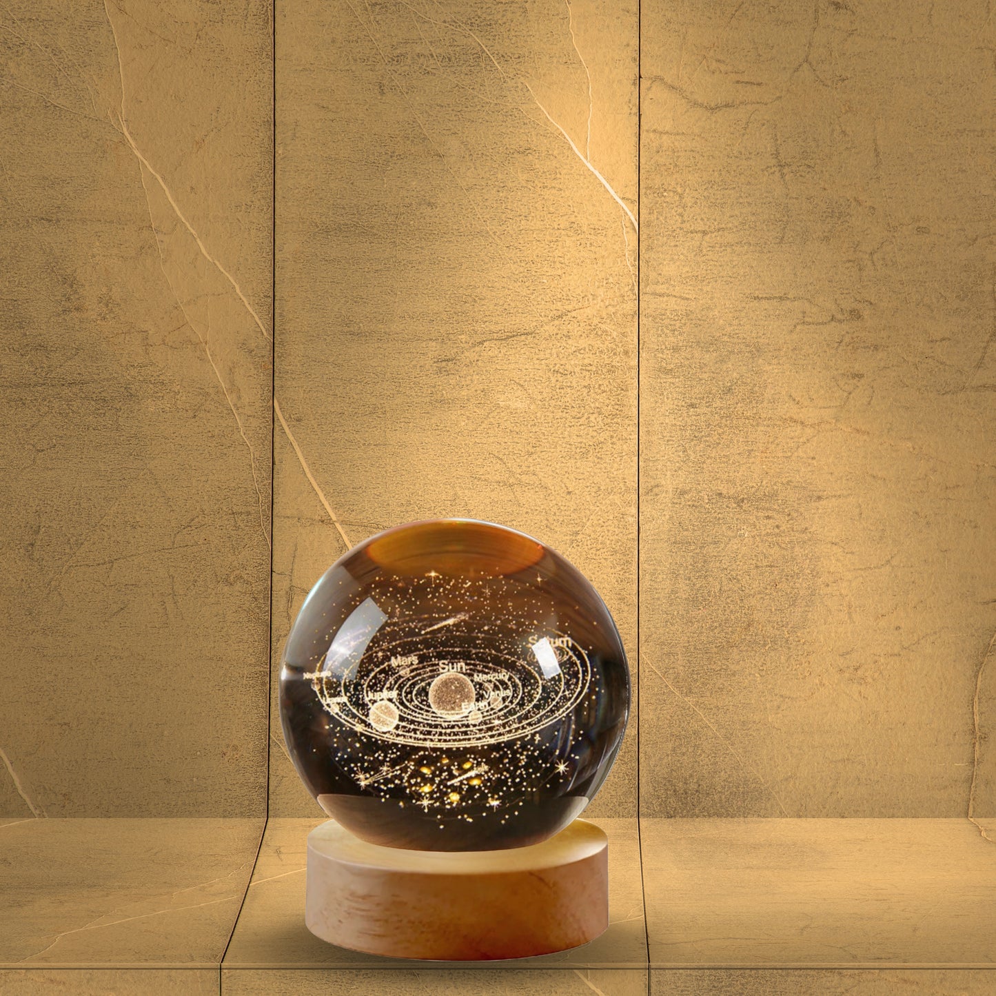 Nexify Fusion 3D STAR  GALAXY Crystal Ball Night Light with Wooden Base, Unique Birthday Gift Ideas for Everyone: Perfect Picks for Teens, Family, and Kids' Rooms.