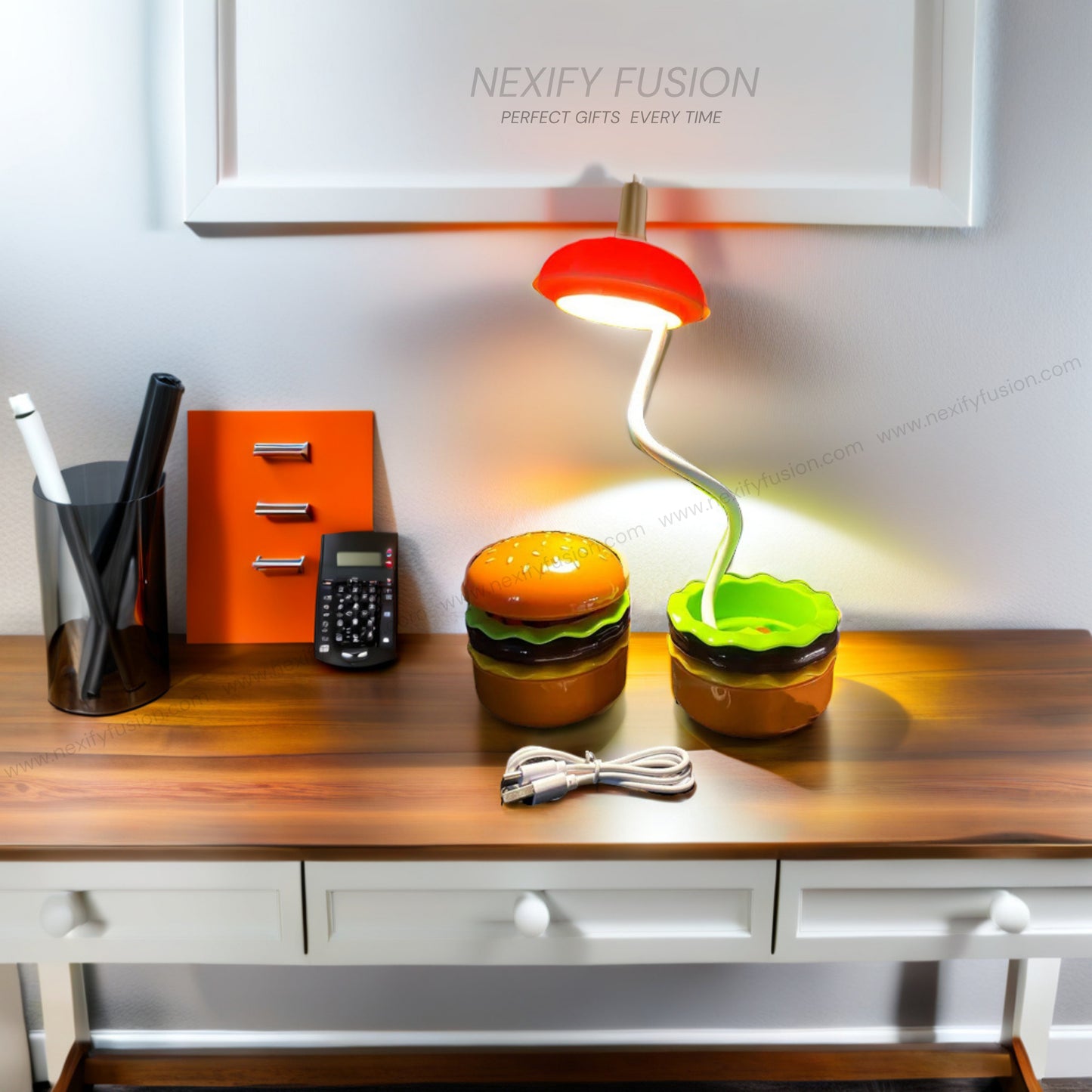 Nexify Fusion Burger Bliss: Perfect Gifts for Folding LED Night Lamp 1 Pc Burger Lovers of All Ages.